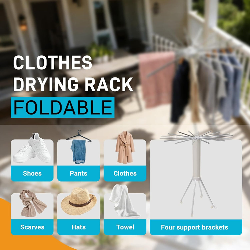 Clothes Drying Rack Foldable, Clothes Drying Rack Drying with wheels with 16 ...