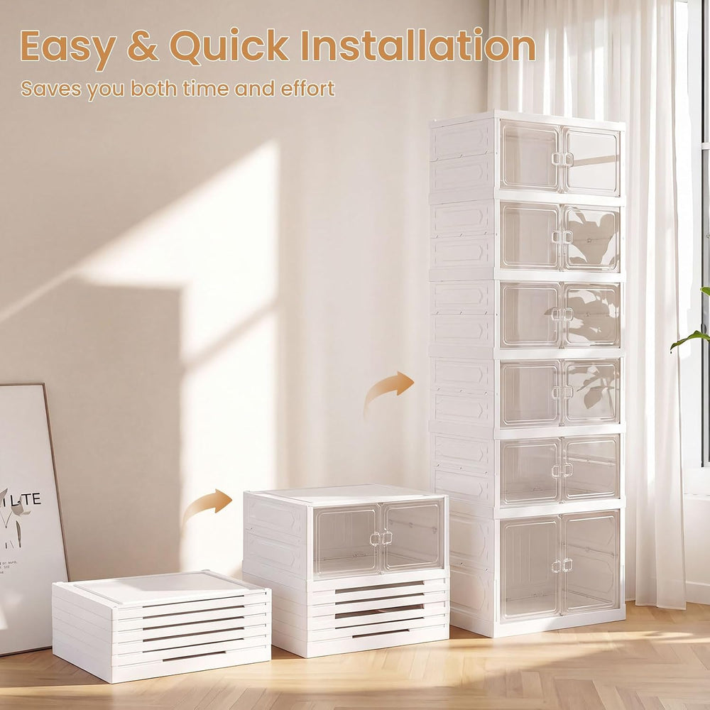 GIANTEX 6-Tier Plastic Foldable Shoe Rack Organizer, Easy Assembly