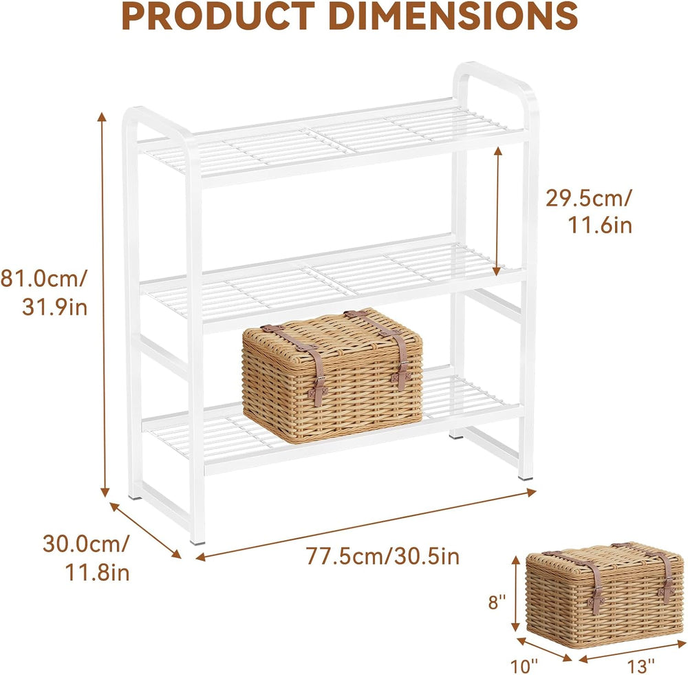 3 Tier Simple Shelf Organizer for Indoor Outdoor, Waterproof Heavy Duty Steel...