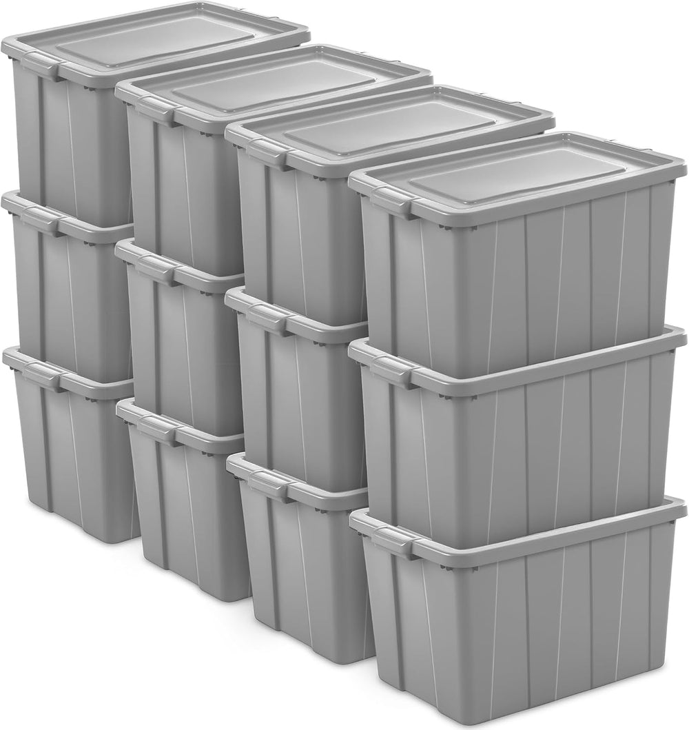 Sterilite Latching Tuff1 Tote Containers w/Lids, 30 Gallon, 8-Pack
