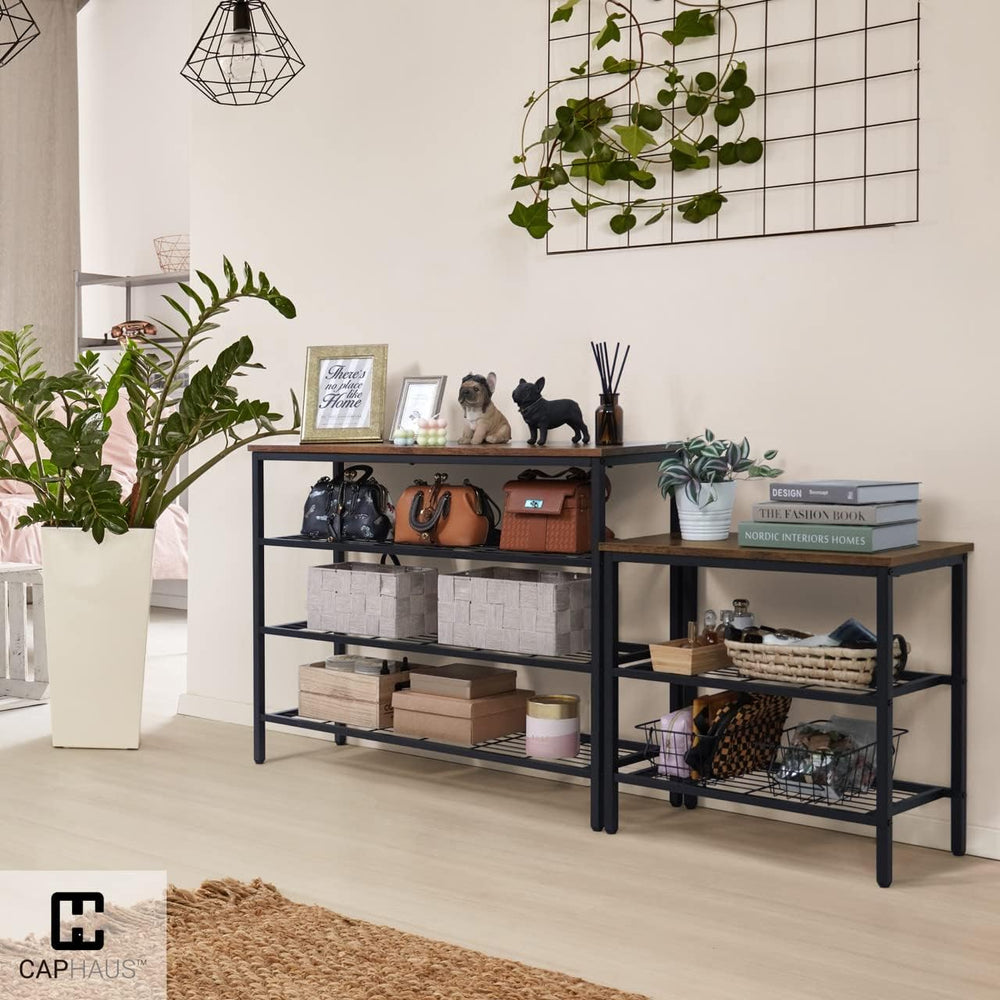 CAPHAUS 3-Tier Shoe Rack for Entryway, Mudroom Shoe Bench, Small Shoe Rack, M...