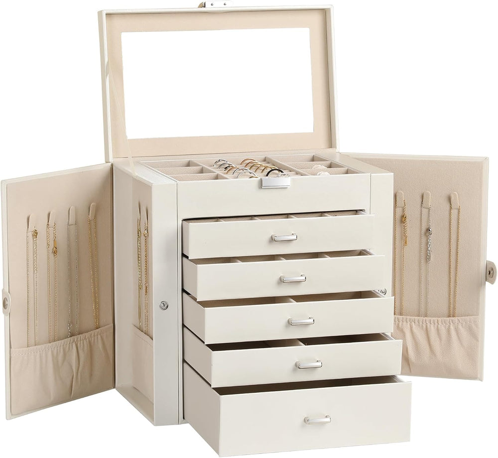 Frebeauty 6-Layer Jewelry Box for Women,Large Jewelry Organizer with Drawer