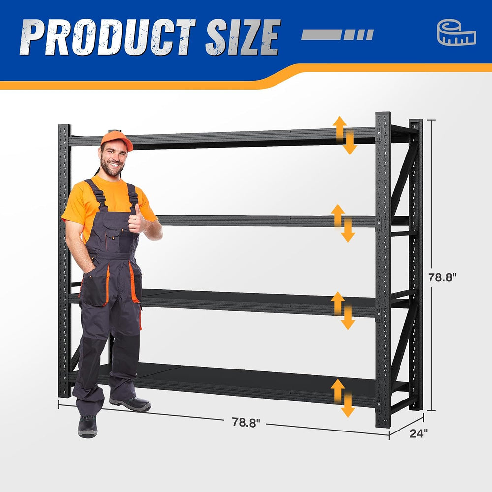 BYNSOE 78.8" W Heavy Duty Garage Shelves 7000lbs Garage Metal Shelving A...