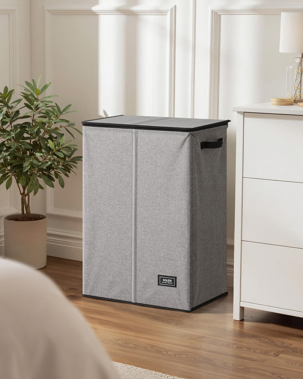 SOLEDI 130L Laundry Hamper with Lid, Large Collapsible Laundry Basket