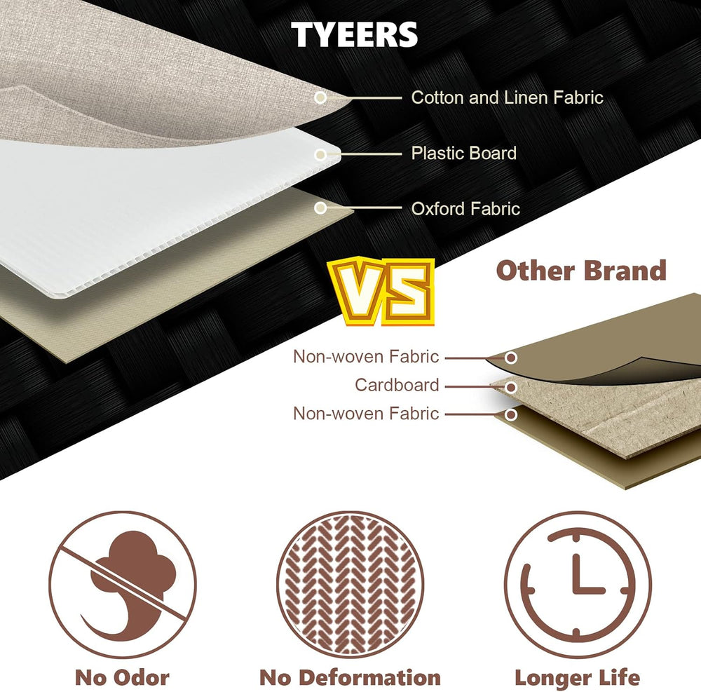TYEERS Extra Large Collapsible Storage Bins with Lids and Compartments, Washa...
