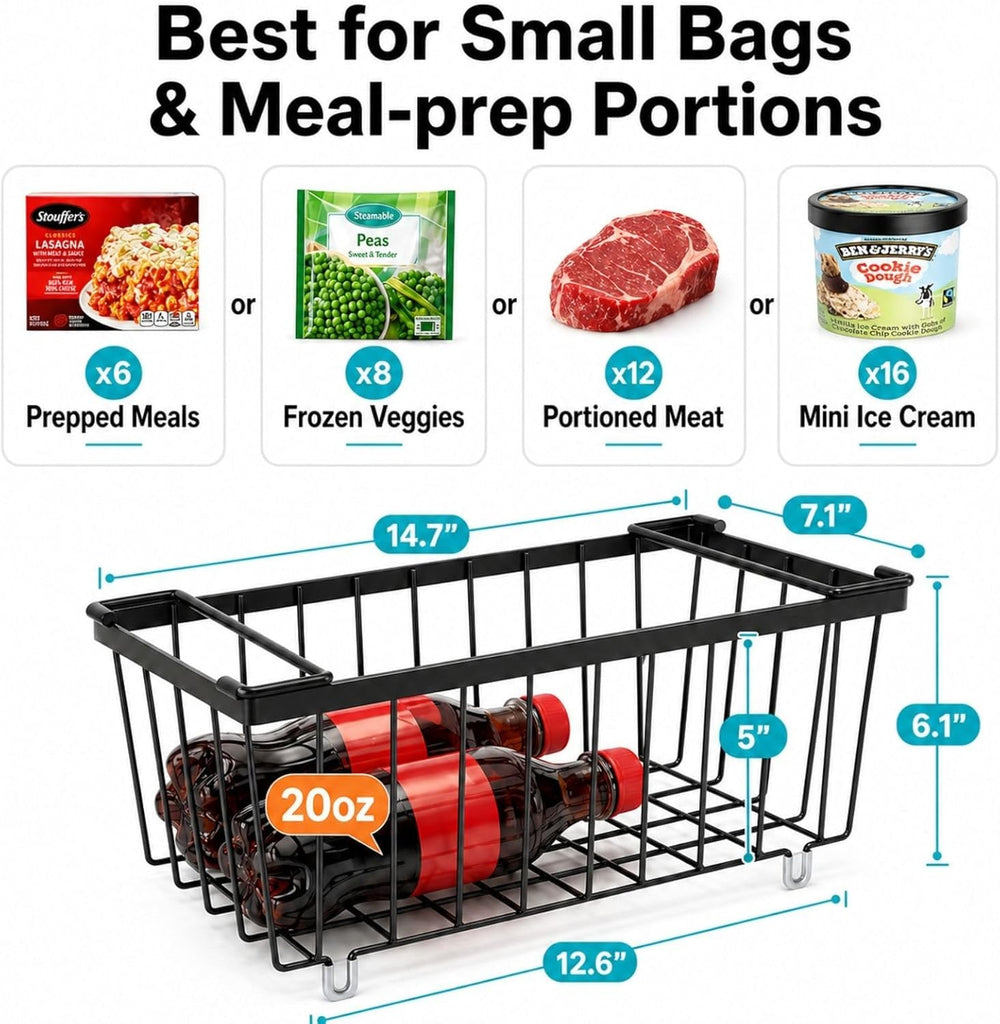 iSPECLE Chest Freezer Organizer - Small Storage Baskets for 7 Cu.Ft, 8 Pack