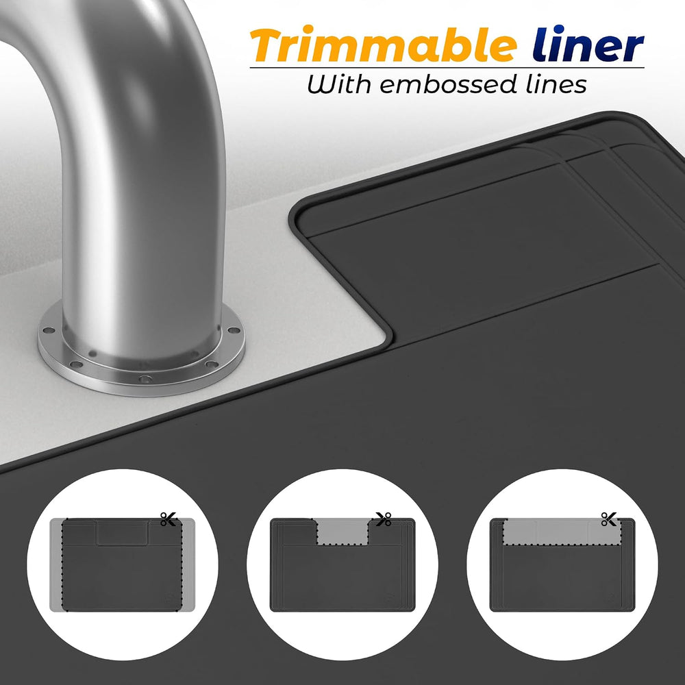 The Original Under Sink Mat - Silicone Waterproof mat, Trimmable, Easy to Cle...