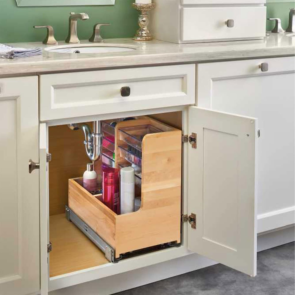 Rev-A-Shelf 30" Wood Vanity Sink Pullout Organizer Cabinet Storage with ...