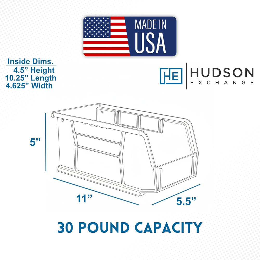 HE HUDSON EXCHANGE 11" x 5.5" x 5" (12 Pack) Plastic Stackable...