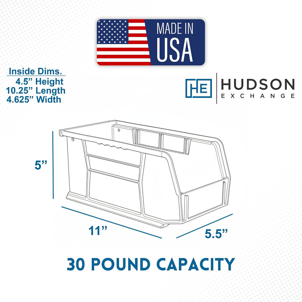HE HUDSON EXCHANGE 11" x 5.5" x 5" (6 Pack) Plastic Stackable ...
