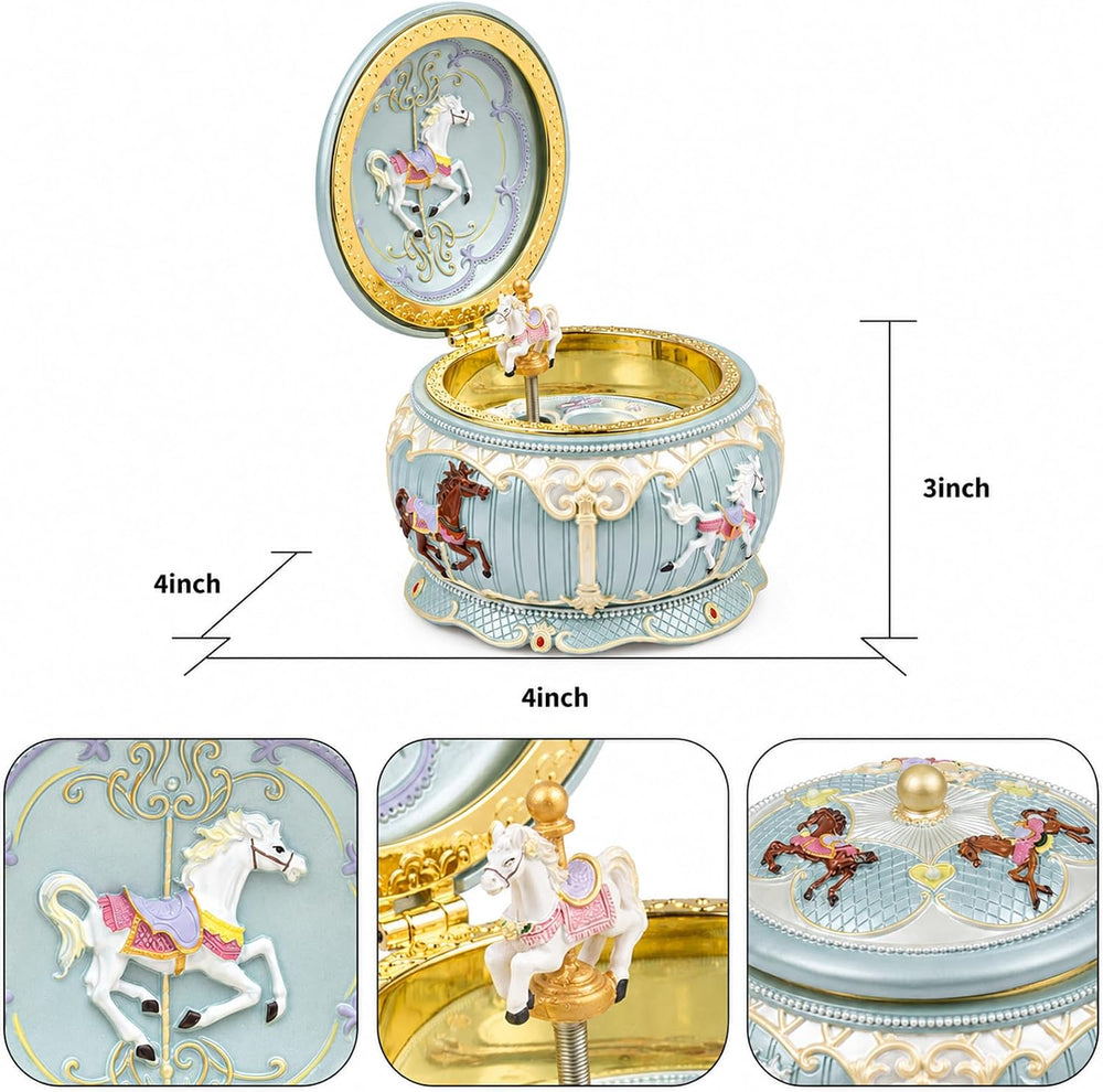 Carousel Music Jewelry Box with Colorful Lights, You Are My Sunshine Musical ...