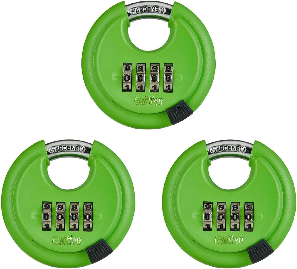 Combination Lock, Guliffen Outdoor Disc Combination Padlock, Locks of Metal f...