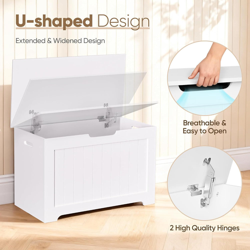 SUPER DEAL Storage Chest, 30 inches Chest Box Organizer with 2 Safety Hinges,...