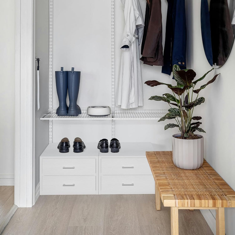 BOLUO Stackable Storage Drawers Closet Organizers and Storage Fabric White 2 ...