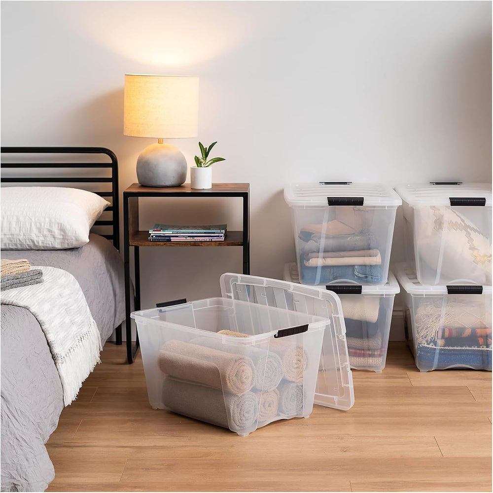 IRIS USA 6-Pack 54 Quart Storage Bins with Lids, Clear