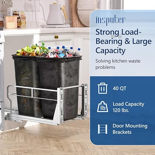 Insputer Dual Pull Out Trash Can Under Cabinet