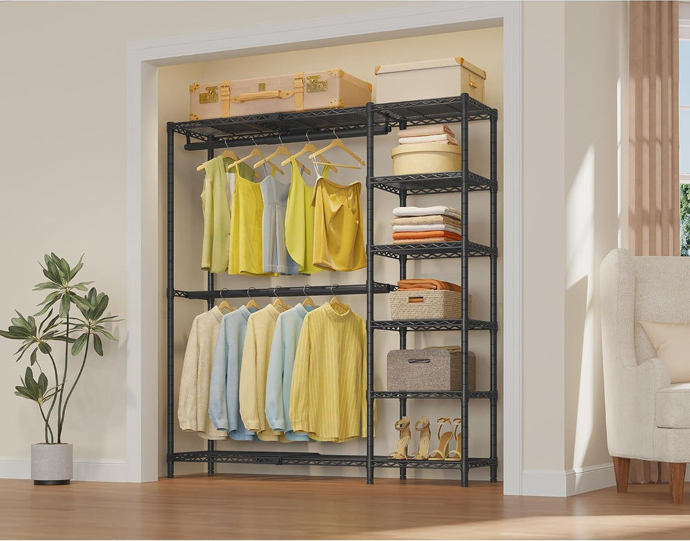VIPEK X2 Expandable Clothes Rack Portable Closet Organizer System Black