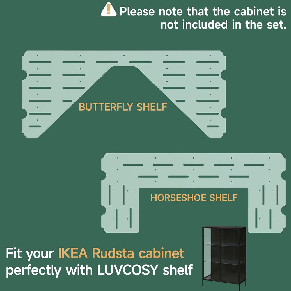 LUVCOSY Acrylic Shelf Compatible with Rudsta Wide Cabinet - 8mm Thick, Clear ...