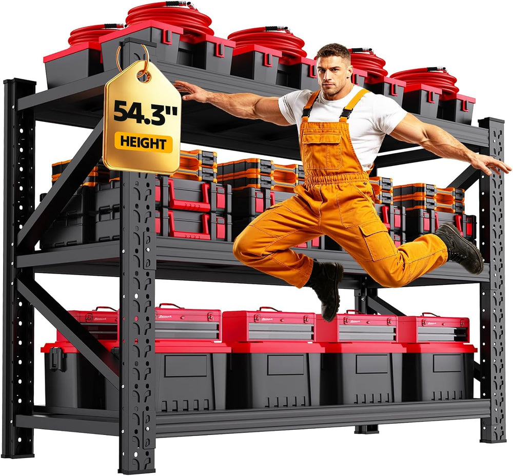 59" W Storage Shelves, 3T Adjustable Garage Shelving Unit, Rust Proof La...