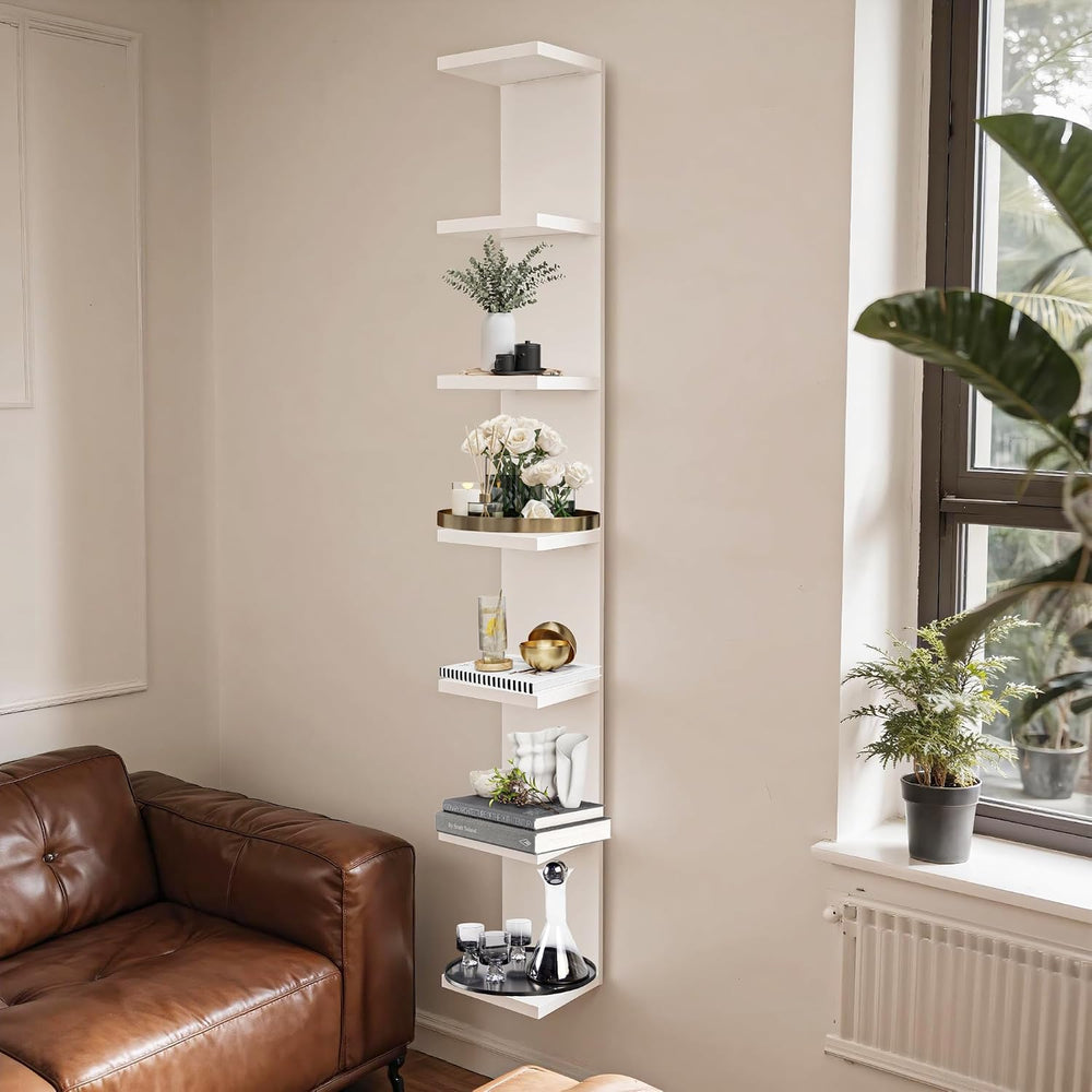 7 Tier Wall Shelf Unit,Vertical Column Floating Storage Home Decor Organizer,...