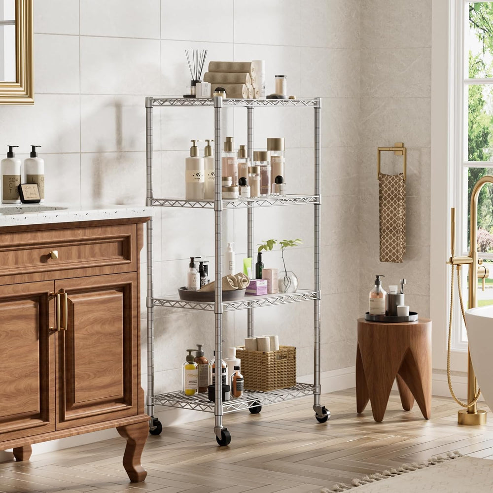 Golpart Shelves Storage Shelf Wire Closet Bathroom Organizers Metal Pantry