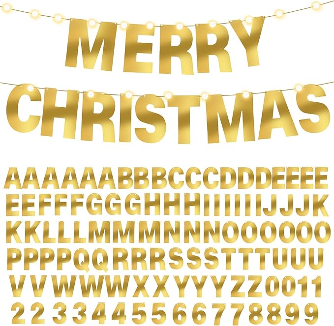 TaoBary 112 Pcs DIY Letter Kit Glitter Customizable Banner Letters Include 10...