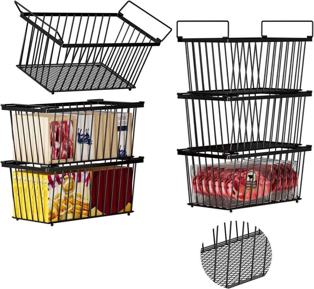 Enhanced Leak-Proof Bottom, Freezer Organizer Bins for 7 Cu.Ft,6 Pack