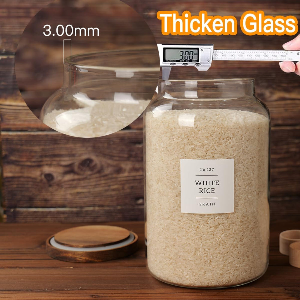 CZSZYGHBAO 2 PCS Large Glass Jar with Airtight Lid, Glass Food Storage Jars f...