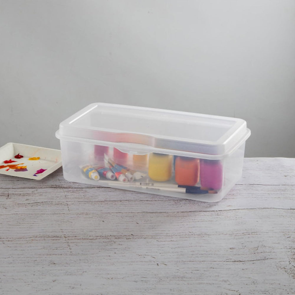 Sterilite Rectangular Large FlipTop, Clear Plastic Storage Box, 6-Pack