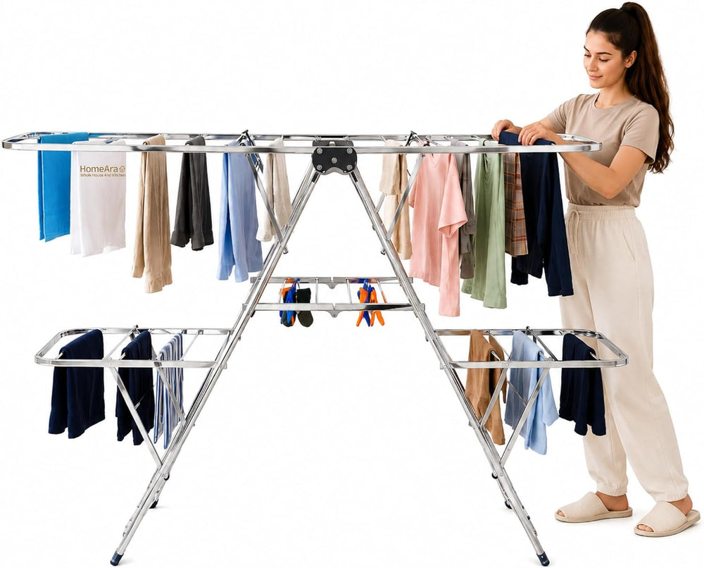 Stainless Steel Cloth Dryer Stand Design for Efficient Drying Space-Saving Fo...