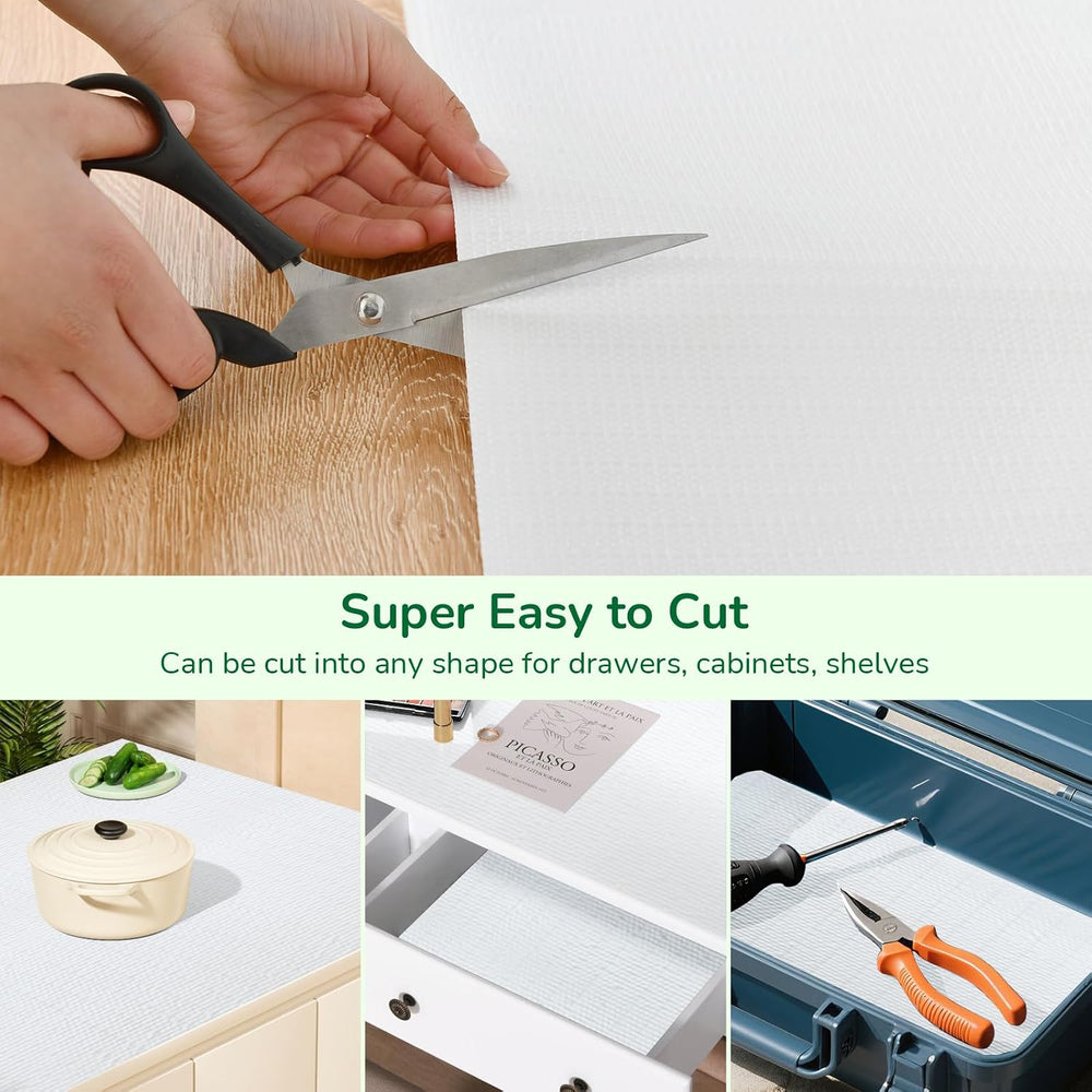 Practical White Shelf Liners for Kitchen Cabinets Non-Slip 18" x30FT