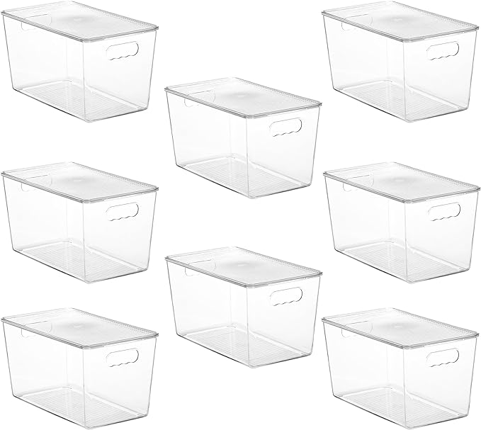 Vtopmart 8 Pack Clear Stackable Storage Bins