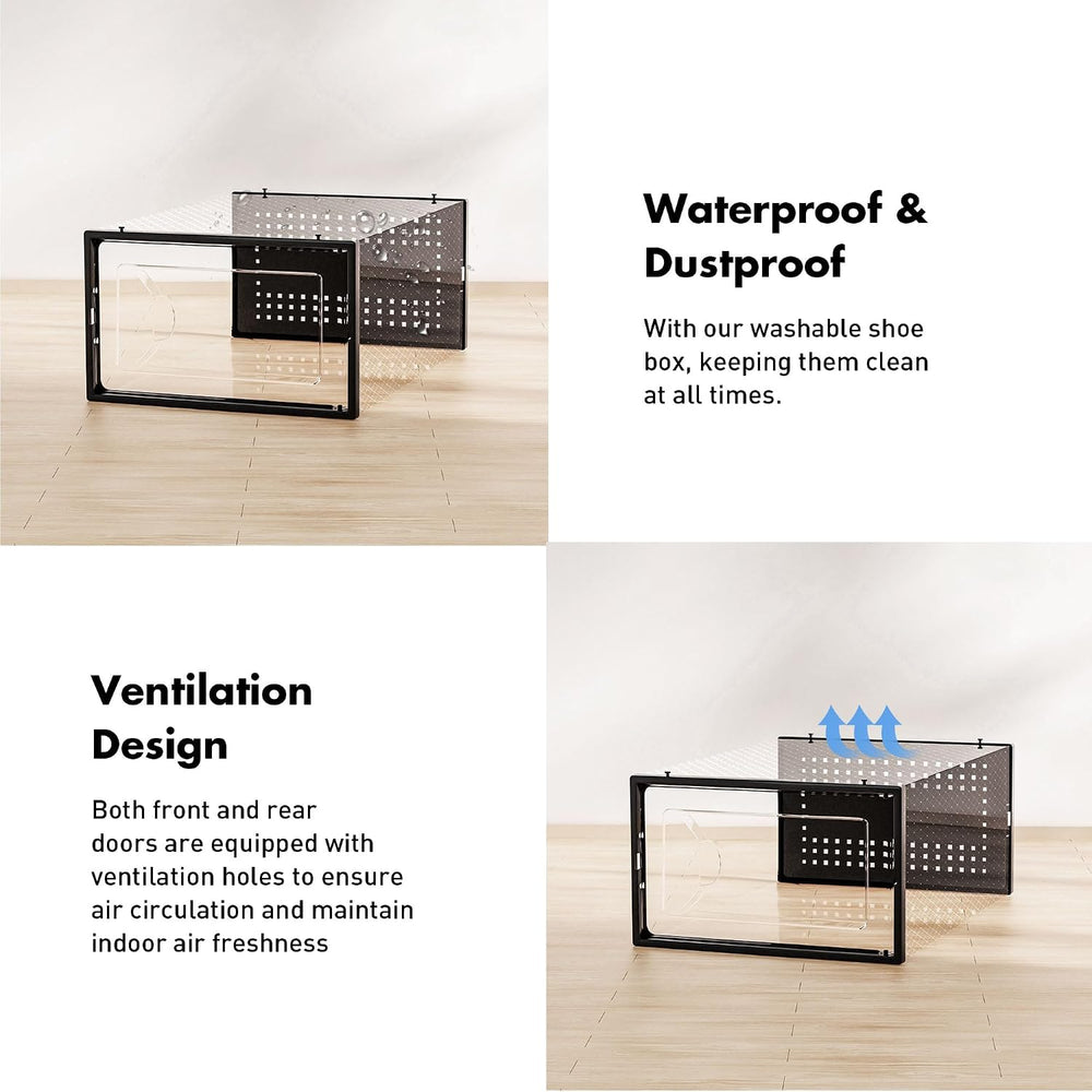 Foluck 15 Pack Shoe Storage Organizer Box Container Clear Plastic Stackable