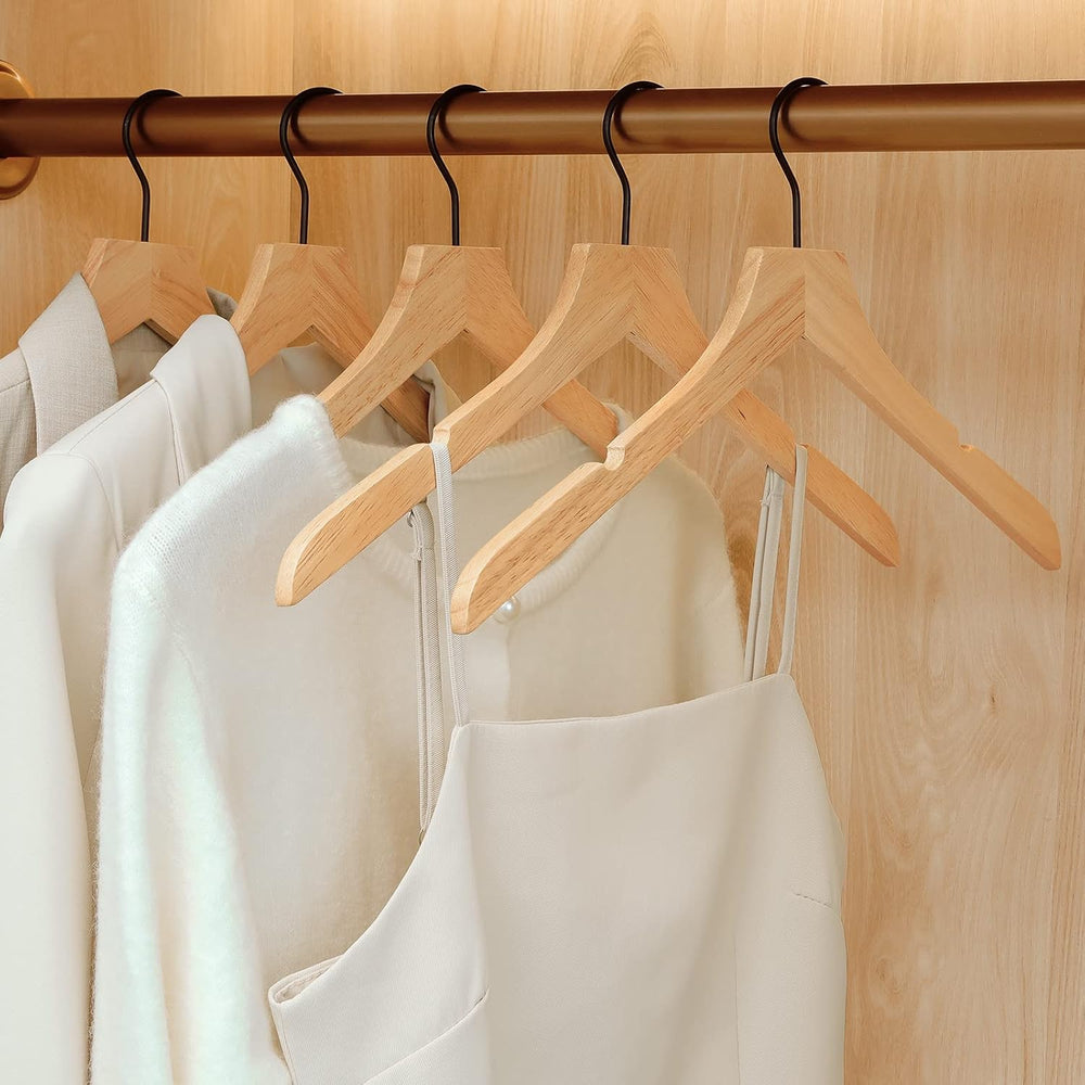TOPIA HANGER Wooden Hangers 20 Pack, Rubber Wood Clothes Hangers with Rotatab...
