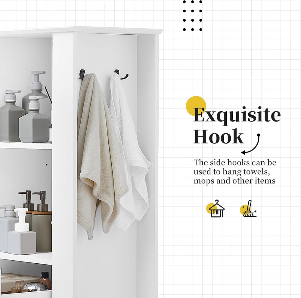 LUMISOL Tall Tilt-Out Laundry Cabinet, Narrow Bathroom Storage Cabinet with H...