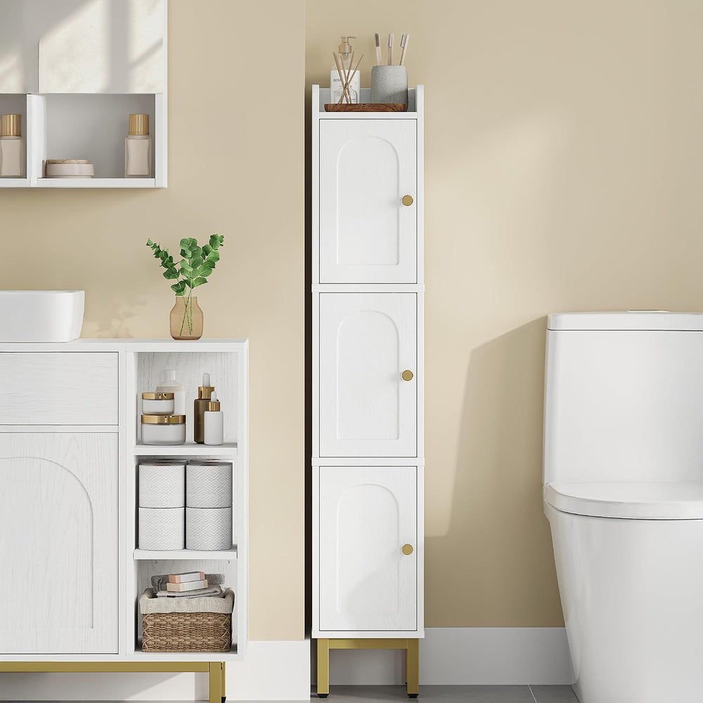 Hzuaneri Slim Bathroom Storage Cabinet, Narrow Bathroom Organizers,3 Doors