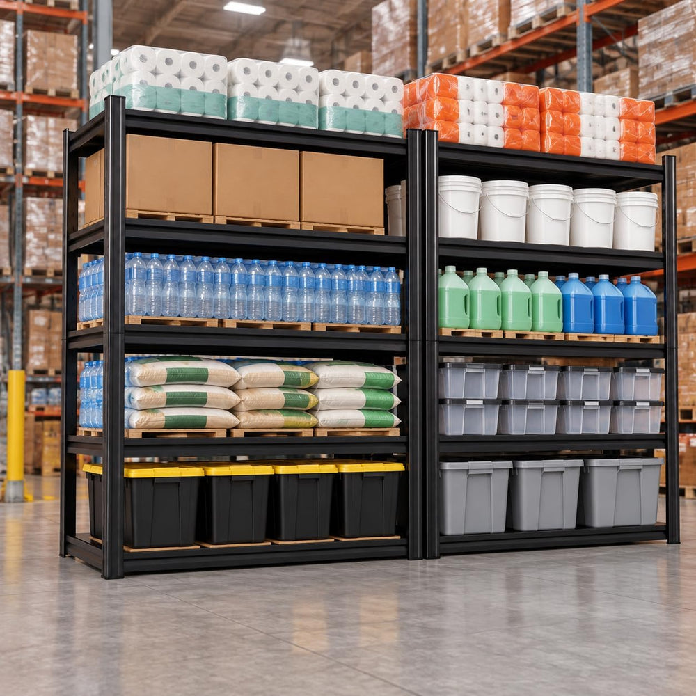 Garage Shelving Adjustable Metal Storage Shelves with Anti‑Tip Safety Kit