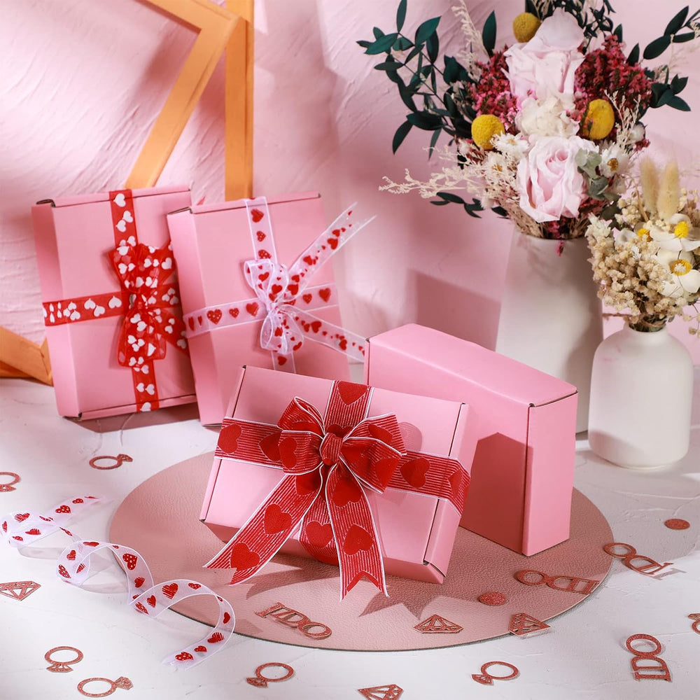 Spakon 50 Packs Shipping Boxes, Cardboard, Pink, 9 x 6 x 2.36 Inches