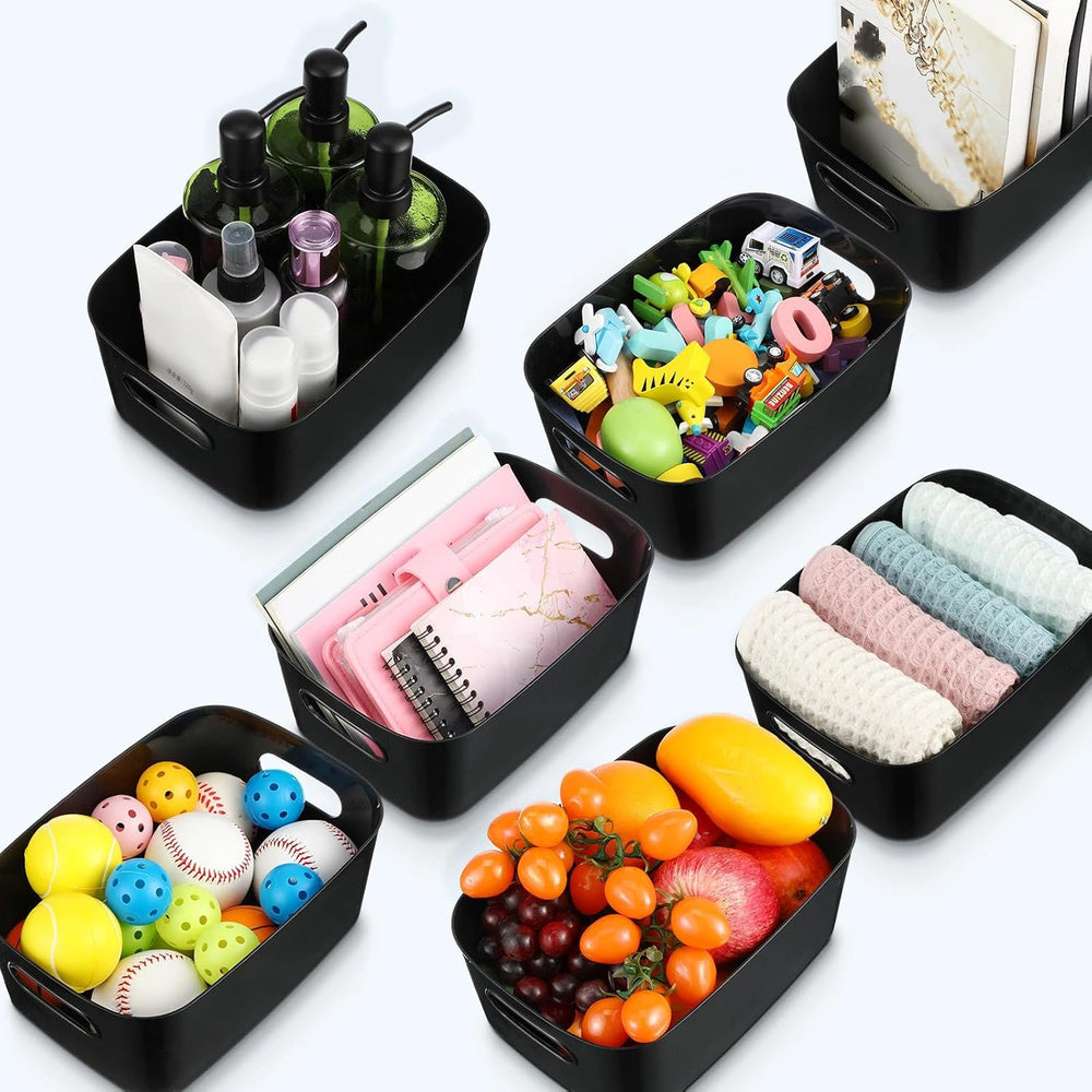 Leinuosen 21 Pack Plastic Storage Baskets Plastic Storage Bins Pantry Organiz...