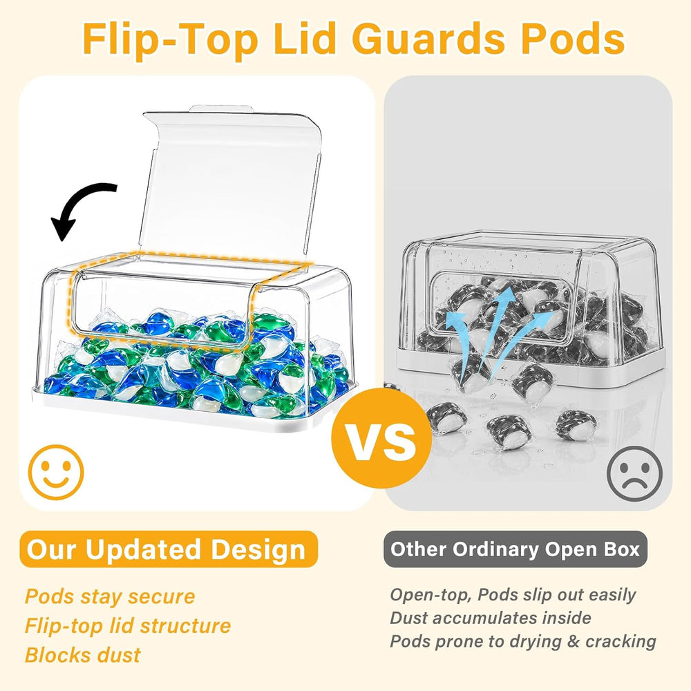 Trash Bag Dispenser, 2 in 1 Dishwasher Pods Container with Flip-Top Lid, Tras...