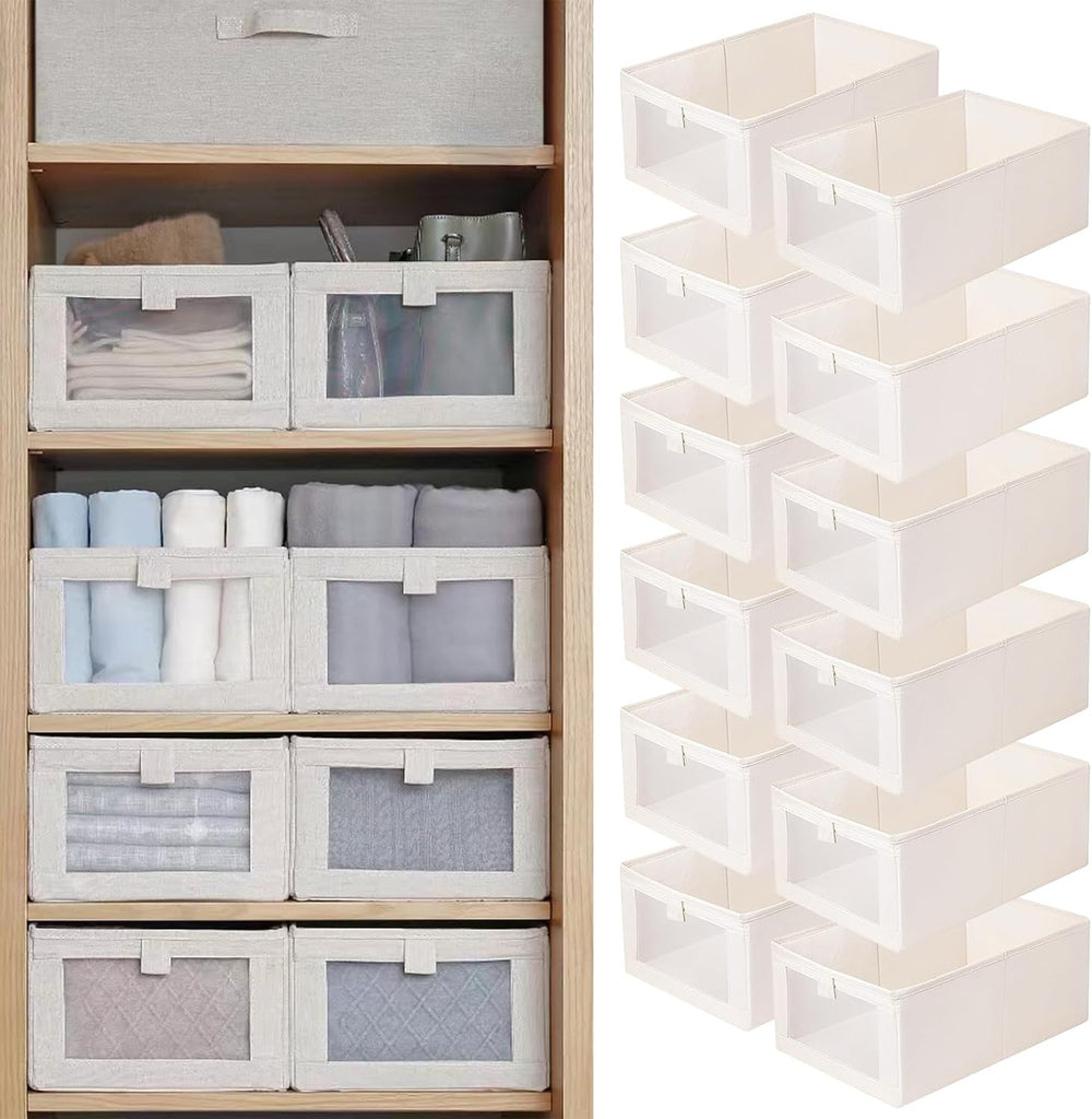 Linen Closet Organizers And Storage, 12 Pack Closet Storage Bins Linen Closet...