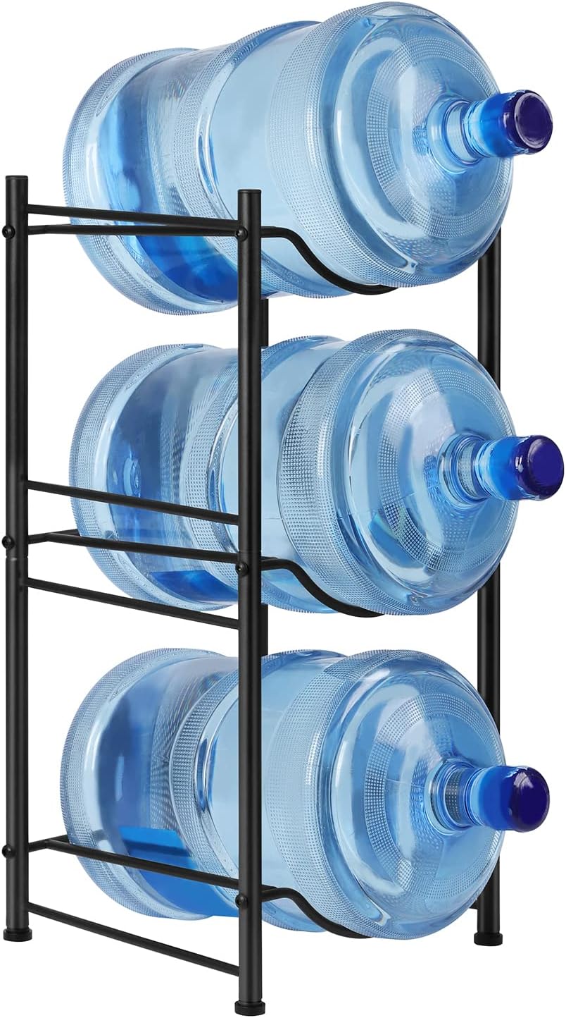 smusei 5 Gallon Water Bottle Jug Holder 3 Tier Heavy Duty Cooler Jug Storage ...