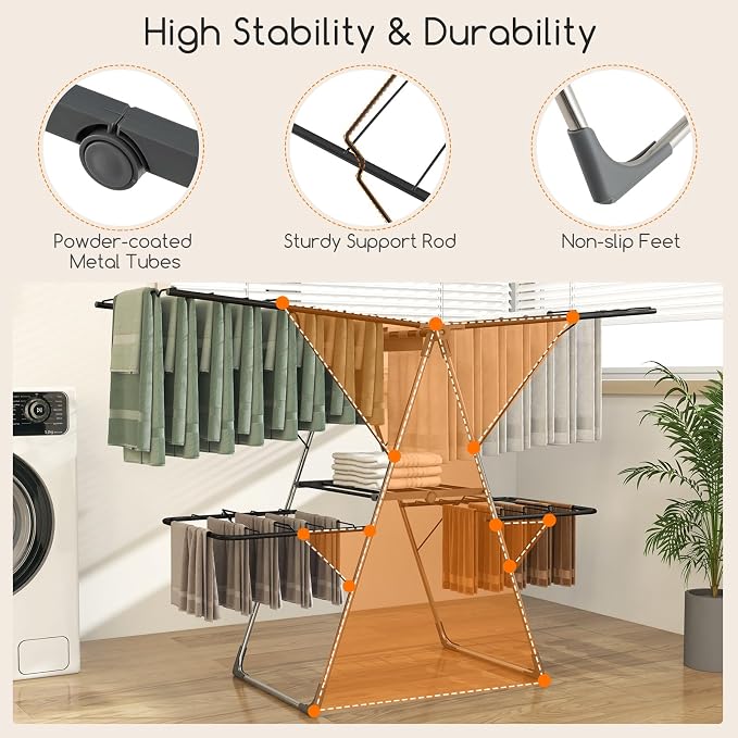 Giantex Clothes Drying Rack, Foldable Laundry Drying Rack