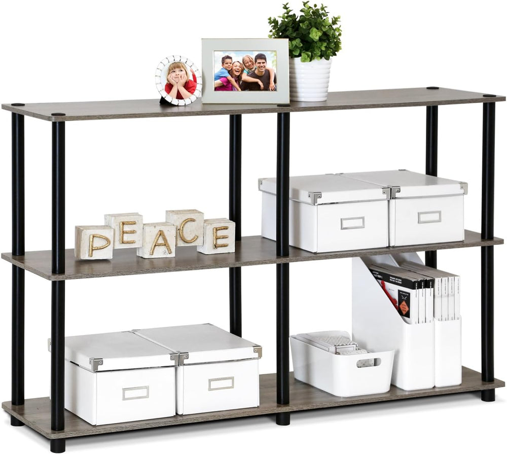 Furinno TURN-N-TUBE Storage Shelves, 3-Tier 47.4 Wide Book Shelf, Corner Shel...