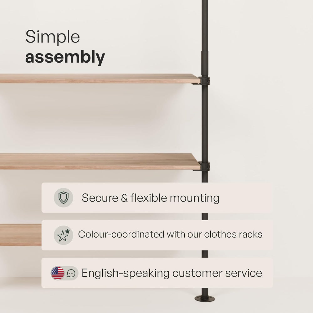 pamo Adjustable Closet Organizer Shelf Board Oak – 36" x 12"
