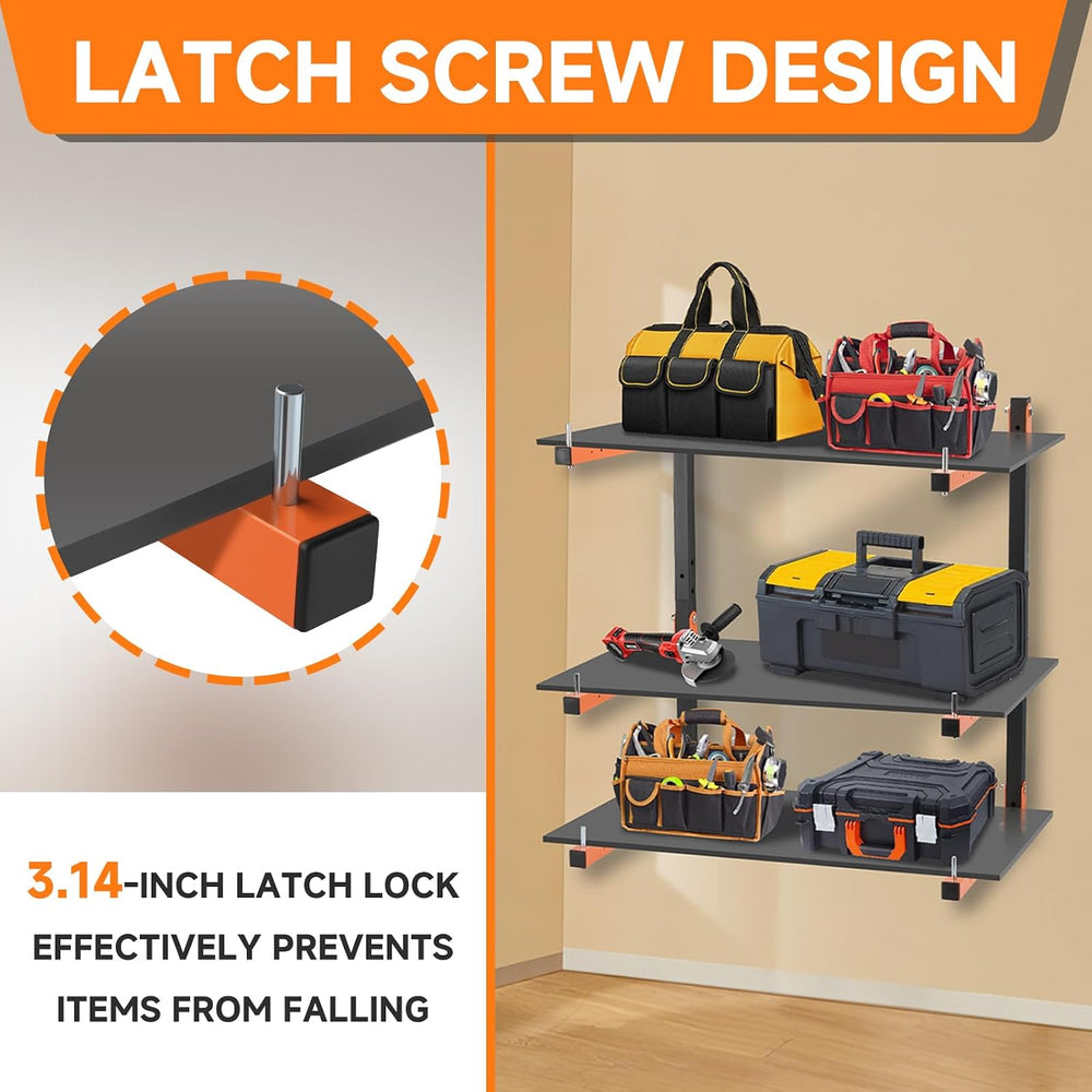 4 Pack Lumber Rack Wall Mount, Heavy Duty Wood Storage Racks, 6-Level System ...