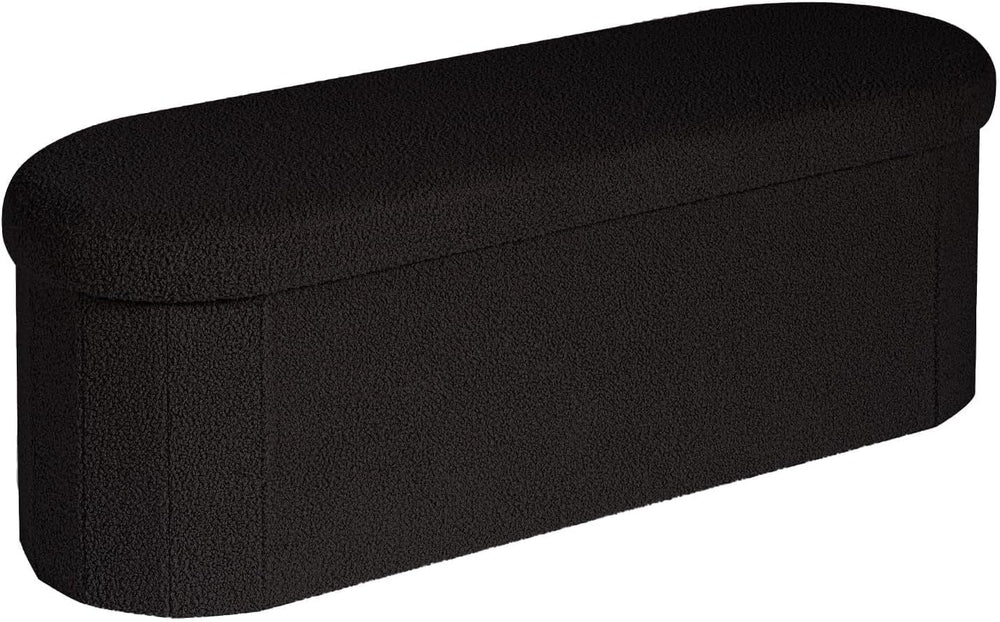 B FSOBEIIALEO Ottoman with Storage for Living Room, Sherpa Folding Storage Ot...