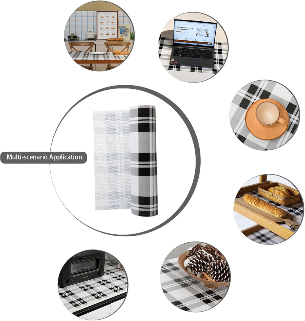 Drawer Shelf Liner for Kitchen Cabinets, Non Adhesive Slip Resistant Shelf Pa...