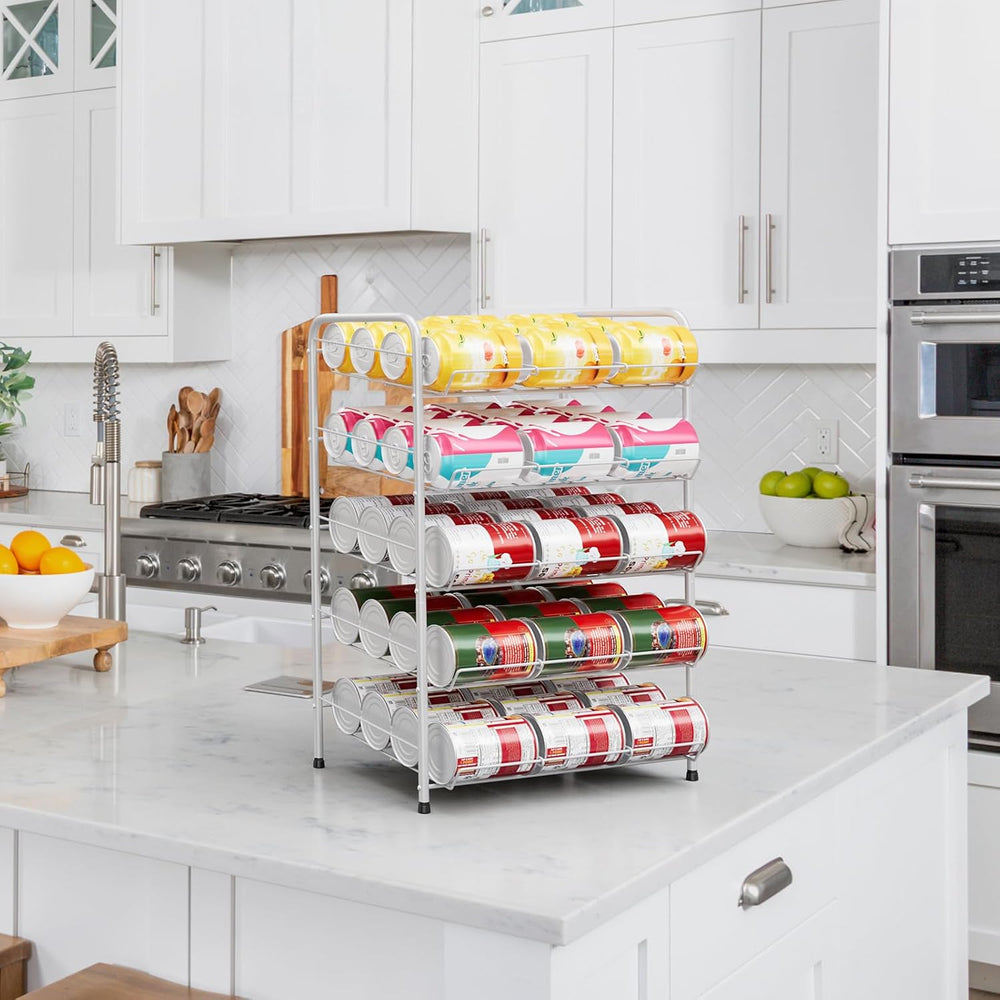 Vrisa Can Organizer for Pantry Canned Food Storage Rack for Kitchen, Silver