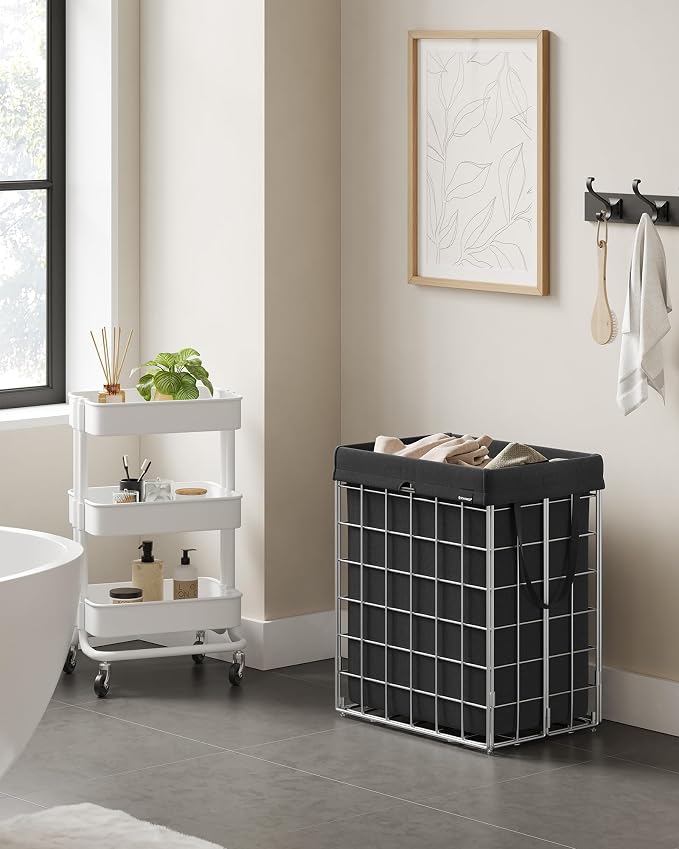 SONGMICS Laundry Hamper, 23.8 Gal. Laundry Basket, Collapsible Clothes Hamper